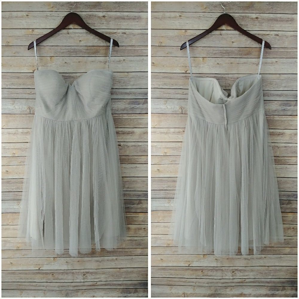 Jenny Yoo Alpine Gray Tulle Bhldn Dress 18 Grey Bridal Wedding - Picture 2 of 8
